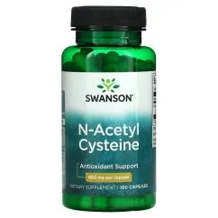 Натуральна добавка Swanson N-Acetyl Cysteine 600 мг 100 капсул (21127)