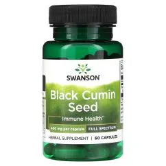 Натуральна добавка Swanson Black Cumin Seed 400 мг 60 капсул (23258)