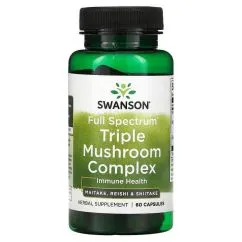 Натуральна добавка Swanson Triple Mushroom Complex 60 капсул (20238)
