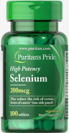 Натуральная добавка Puritan's Pride Selenium 200 мкг 200 капсул (100-32-3064464-20)