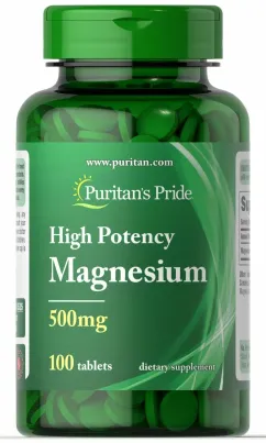 Вітаміни Puritan's Pride Magnesium 500 мг 100 таб (100-40-2469266-20)