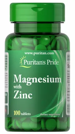 Минералы Puritan's Pride Витамины Magnesium with Zinc 100 таб (100-55-3617366-20)