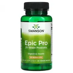 Пробіотик Swanson Epic Pro 25-Strain Probiotic 30billion 30 капсул (21129)