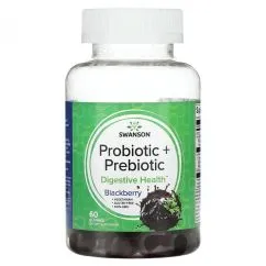 Пробиотик Swanson Probiotic + Prebiotic Blackberry 60 Gummies (2022-09-1085)