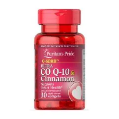 Вітаміни Puritan's Pride Ultra Q-SORB™ Co Q-10 200 мг & Cinnamon 1000 мг 30 капсул (100-56-3875899-20)