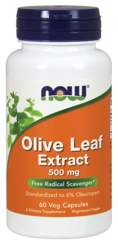 Натуральна добавка Now Foods Olive Leaf Extract 500 мг 60 капсул (2022-10-0972)
