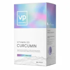 Натуральная добавка VPlab Curcumin + D3 500 мг 60 капсул (2022-10-0288)