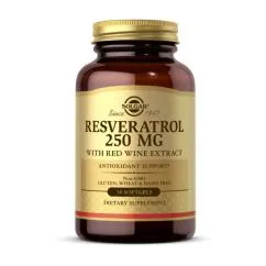 Натуральная добавка Solgar Resveratrol 250 мг with Red Wine Extract 30 капсул (2022-10-1542)