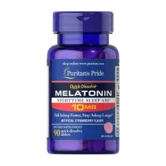 Натуральна добавка Puritan's Pride Quick Dissolve Melatonin 10 мг Strawberry 90 таб (100-32-2195068-20)