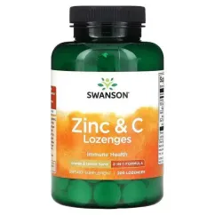 Мінерали Swanson Zinc & C Lozenges orange & lemon 200 капсул (100-72-0694700-20)