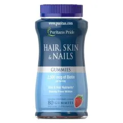 Натуральна добавка Puritan's Pride Hair Skin and Nails Gummies 80 Gummies (100-74-6494874-20)