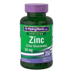 Минералы Piping Rock Chelated Zinc 50 мг 250 таб (100-28-0178007-20)