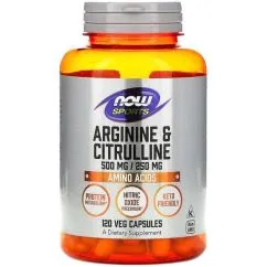 Амінокислота Now Foods Arginine Citrulline 500 мг/250 мг 240 капсул (2022-10-1371)