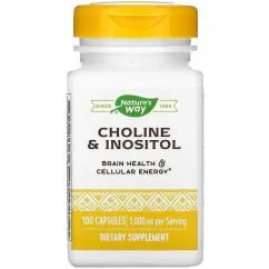 Вітамін Nature's Way Choline & Inositol 100 капсул (2022-10-1076)