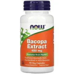 Натуральная добавка Now Foods Bacopa Extract 450 мг 90 капсул (2022-10-0985)