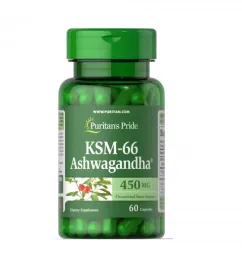 Харчова добавка Puritan's Pride Ashwagandha KSM-66 450 мг 60 капсул (2022-10-2798)