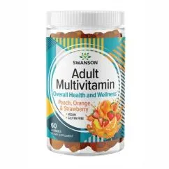 Витамины Swanson Adult Multi 60 Gummies Peach,Orange,Strawberry (2022-09-1091)
