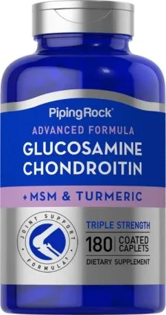 Хондропротектор Piping Rock Glucosamine Chondroitin MSM turmeric 180 капсул (2022-09-0467)