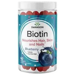 Витамины Swanson Biotin 60 Gummies Blueberry (2022-09-1095)