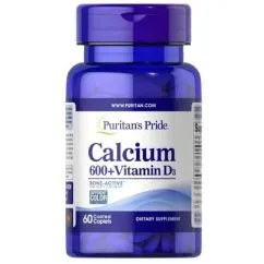 Витамины Puritan's Pride Calcium Carbonate 600 мг + D 125 IU 60 капсул (9444)