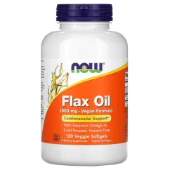 Натуральна добавка Now Foods Flax Oil Org 1000 мг 120 капсул (2022-10-2381)