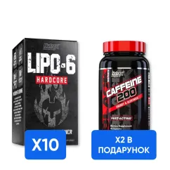 Жиросжигатель Nutrex Combo LIPO-6 HARDCORE 60 капсул х 10шт + Caffeine 60 капсул х 2шт (promo_LIPO-6 HARDCORE)