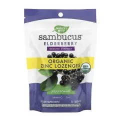 Натуральна добавка Nature's Way Sambucus Organic Lozenges Mint 24 cnt (2022-10-1094)