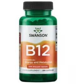 Вітамін B12 Swanson 500 мкг 250 капсул (100-33-7936809-20)