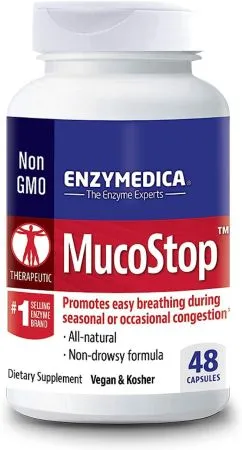 Натуральна добавка Enzymedica MucoStop 48 капсул (2022-10-2967)