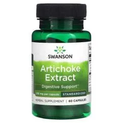 Натуральна добавка Swanson Artichoke Extract Standardized 250 мг 60 капсул (2022-10-0423)