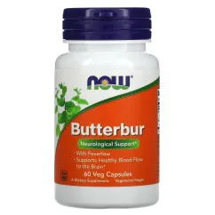 Натуральная добавка Now Foods Butterbur 75 мг 60 капсул (2022-10-2633)