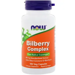 Натуральная добавка Now Foods Bilberry Complex 80 мг 100 капсул (2022-10-0115)