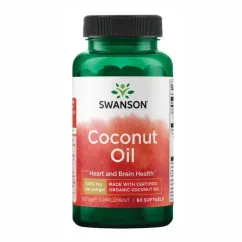 Натуральна добавка Swanson Coconut Oil 1000 мг 60 капсул (100-76-3529666-20)