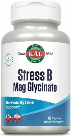 Вітаміни KAL Stress B Magnesium Glycinate 60 капсул (2022-10-1013)