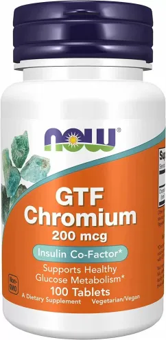 Минералы Now Foods GTF Chromium 200 мкг 100 таб (2022-10-0672)