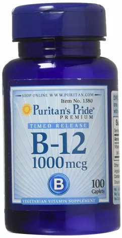 Дієтична добавка Puritan's Pride Methylcobalamin Vitamin B-12 100 мкг 30 капсул (13164)