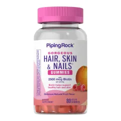 Натуральна добавка Piping Rock Hair Skin Nails Gummies 2500 of biotin 80 жувальних таб (2022-09-0466)