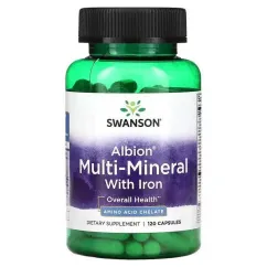Вітаміни Swanson Chelated Multi-Mineral With Iron 120 капсул (100-21-4364644-20)