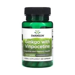 Натуральная добавка Swanson Ginko with Vinpocetine 60 капсул (100-75-5752679-20)