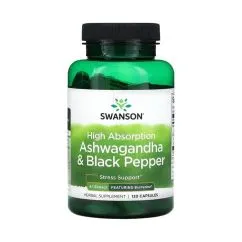 Харчова добавка Swanson Ashwagandha Black Pepper 120 капсул (2022-09-0927)