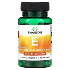 Витамин E Swanson 400iu 60 капсул (100-73-0333961-20)