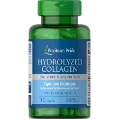 Натуральная добавка Puritan's Pride Hydrolyzed Collagen Pro 30 капсул (2022-10-2881)