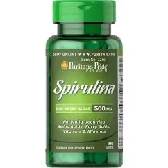 Натуральна добавка Puritan's Pride Spirulina 500 мг 100 таб (100-59-8088108-20)