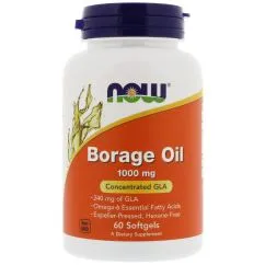 Натуральная добавка Now Foods Borage Oil 1000 мг 60 капсул (2022-10-2370)