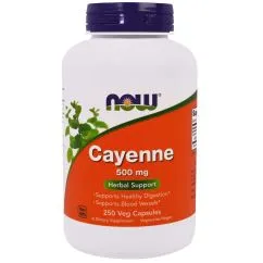 Натуральна добавка Now Foods Cayenne 500 мг 250 капсул (2022-10-2637)
