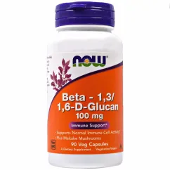 Вітаміни Now Foods Beta-1,3/1,6-D-Glucan 100 мг 90 капсул (2022-10-0695)