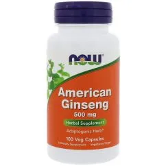 Натуральная добавка Now Foods American Ginseng 500 мг 100 капсул (2022-10-2631)