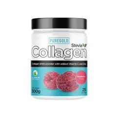 Натуральна добавка Pure Gold Protein Collagen Stevia 300 г Raspberry (2022-09-0487)
