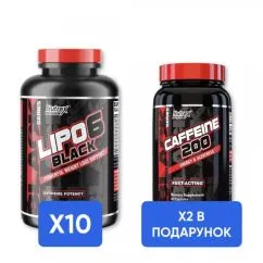 Жиросжигатель Nutrex Combo LIPO-6 BLACK 120 капсул х 10шт Caffeine 60 капсул х 2шт (promo_LIPO-6 )