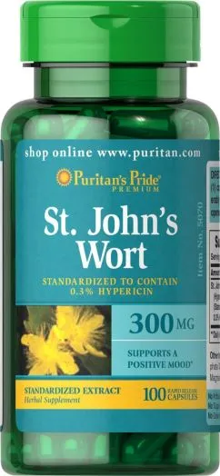 Натуральна добавка Puritan's Pride St. Johns Wort 300 мг 100 капсул (2022-09-0851)